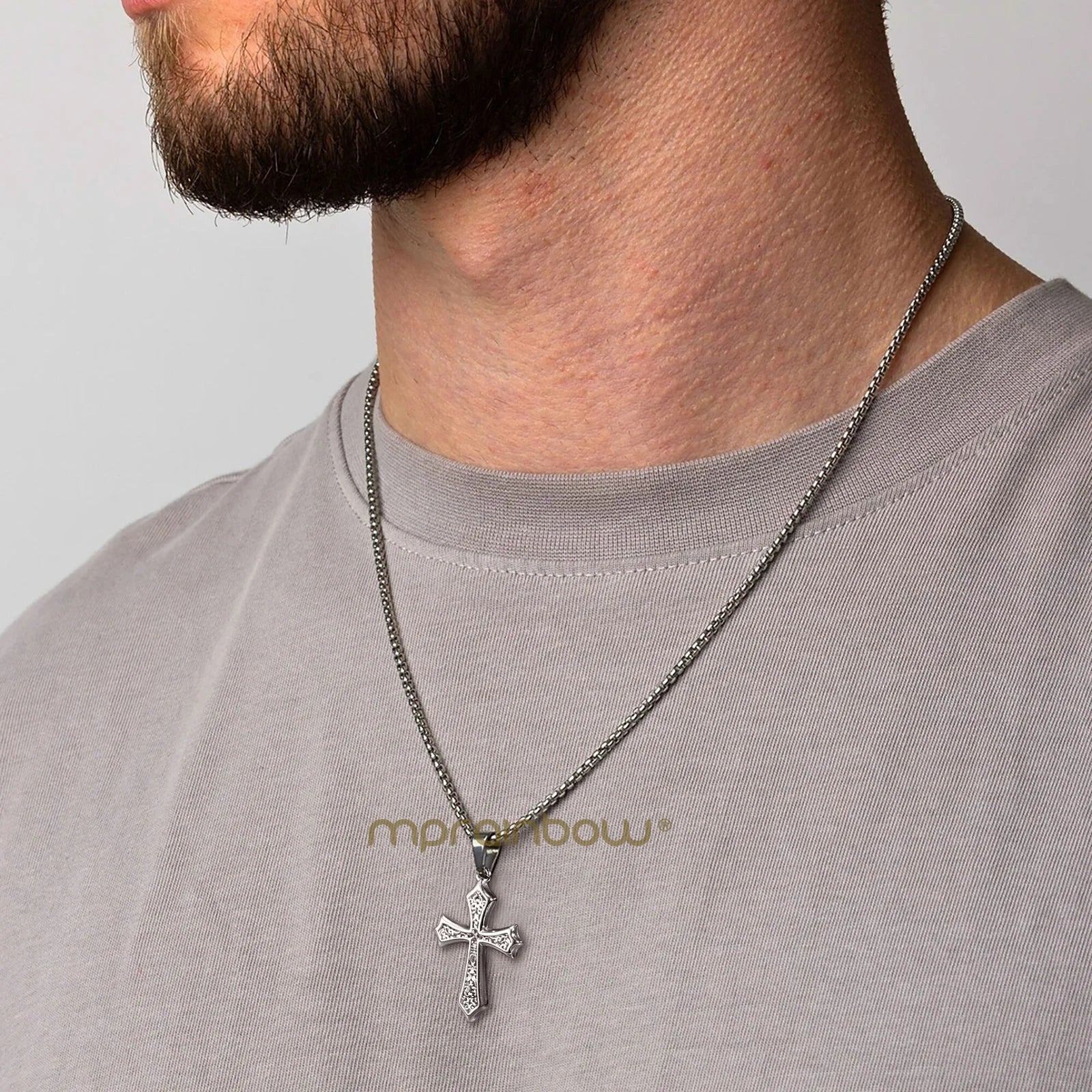 Hip Hop Cross Necklace for Men Women | Stainless Steel Chic Cross Pendant Christian Jewelry