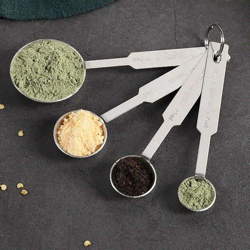 Stainless Steel Measuring Spoon Set 4-Piece | Stackable Kitchen Scoops