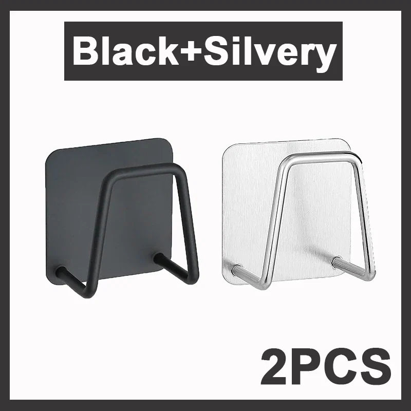 Kitchen Sponge Holder 2-Pack | Wall-Mounted Stainless Steel Dishcloth Rack