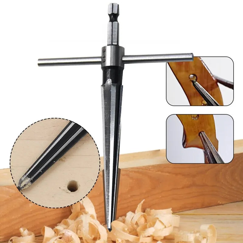 Woodwork Taper Reamer Set 3-13mm 5-16mm | Hexagonal Handle Hole Expanding and Chamfering Tool for Wood