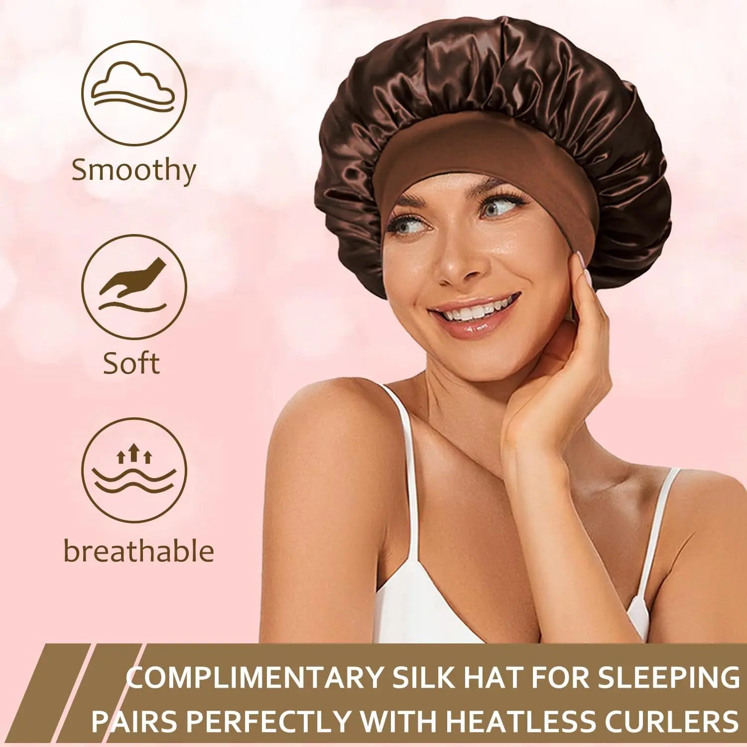 Satin Heatless Curling Rod Headband Set | No Heat Hair Curlers for Overnight Lazy Curls