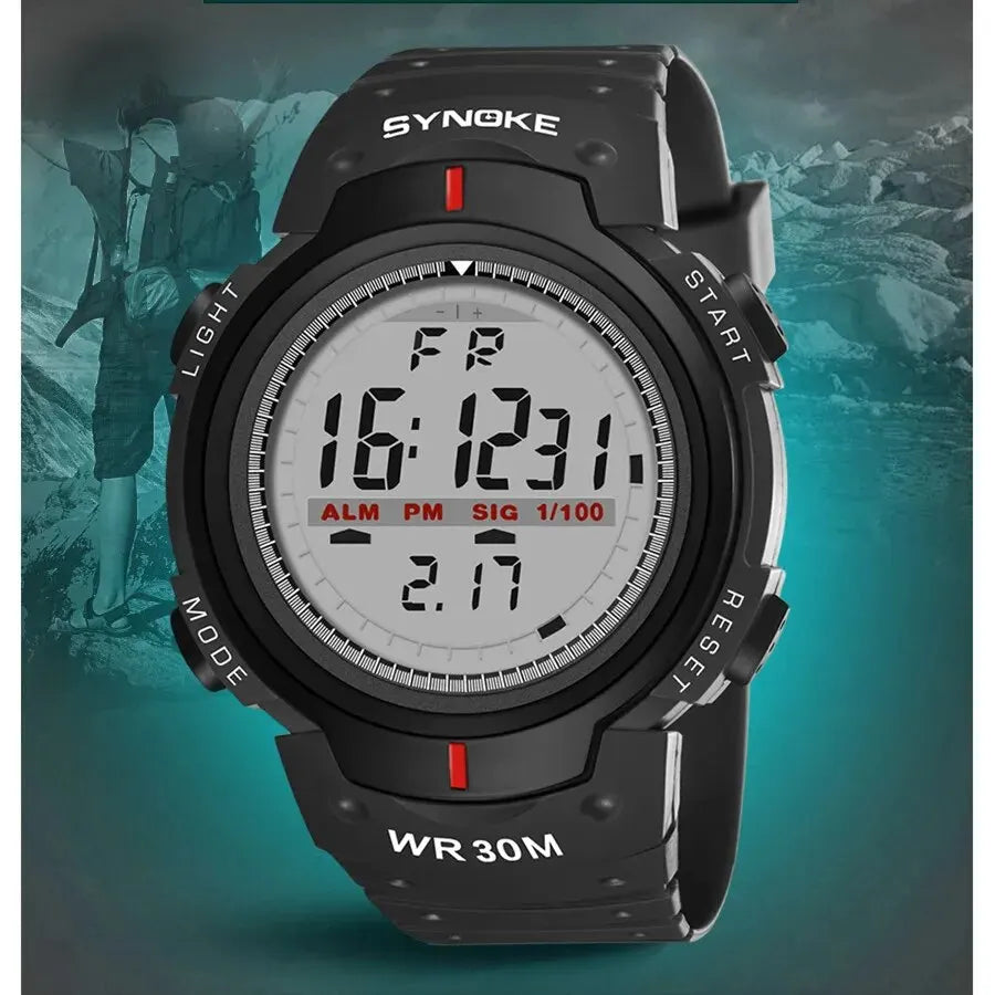 SYNOKE Men's Digital Sports Watch | Waterproof Luminous Outdoor Mountaineering