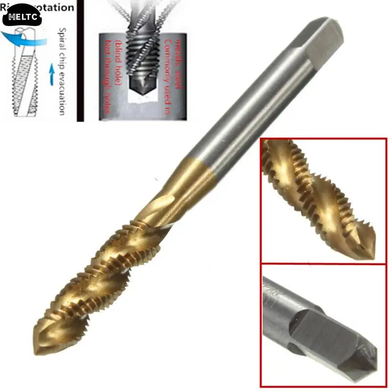 Titanium Coated HSS Spiral Fluted Machine Screw Tap Set | Metric Threading Tool