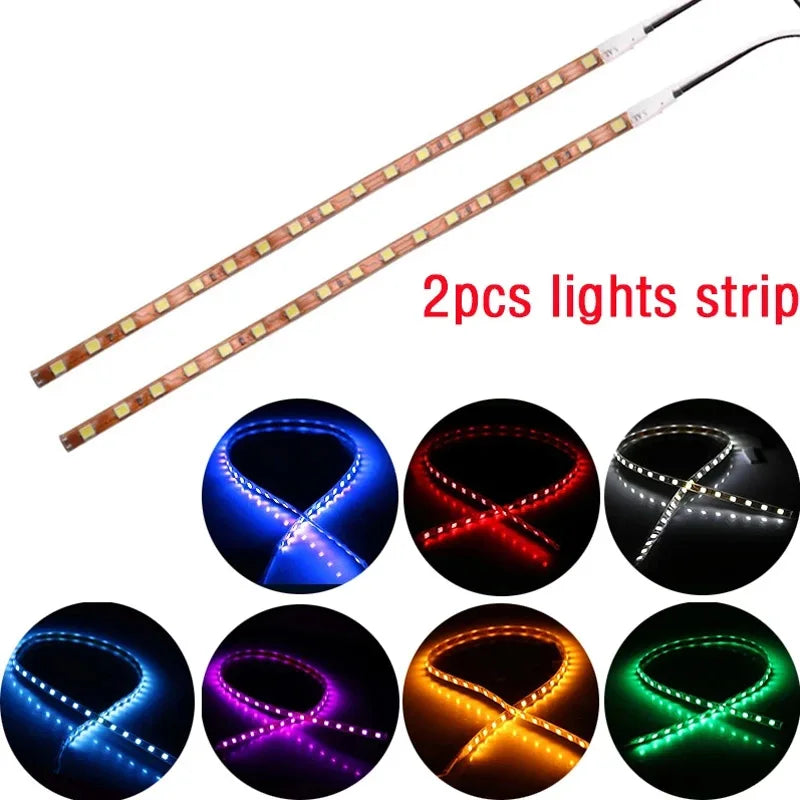 2PCS Car LED Strip Lights 45cm 1210 45SMD | Waterproof Auto Atmosphere Decorative Lamp