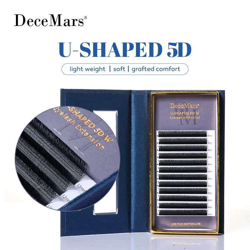 DeceMars U-Shaped 5D Eyelash Extensions | 12 Lines Per Tray