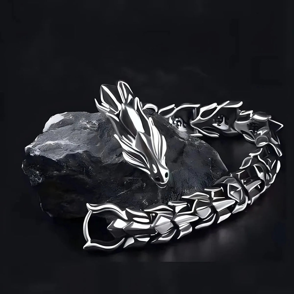 Men's Viking Dragon Bangle Bracelet | Vintage Punk Hiphop Chain Jewelry