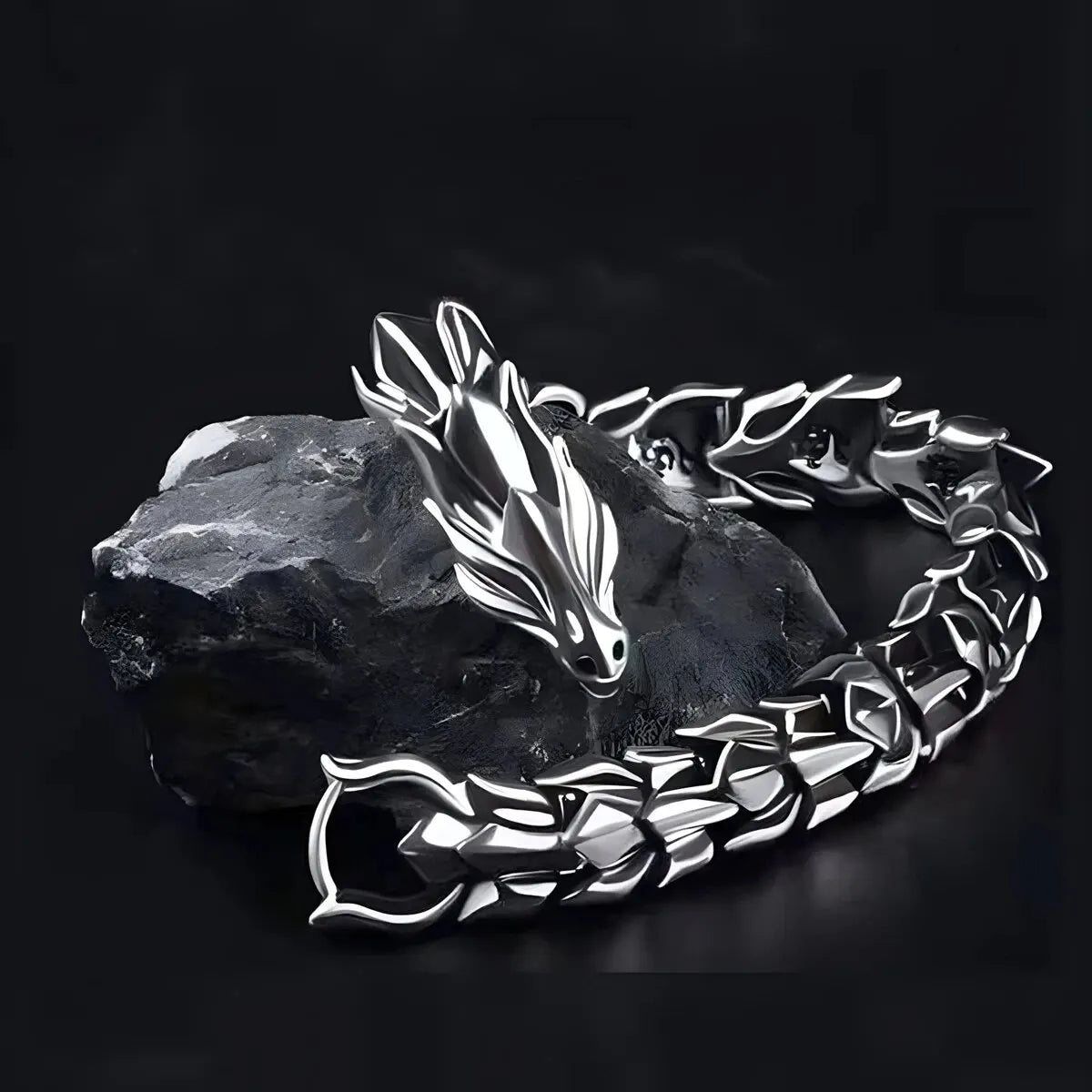 Men's Viking Dragon Bangle Bracelet | Vintage Punk Hiphop Chain Jewelry