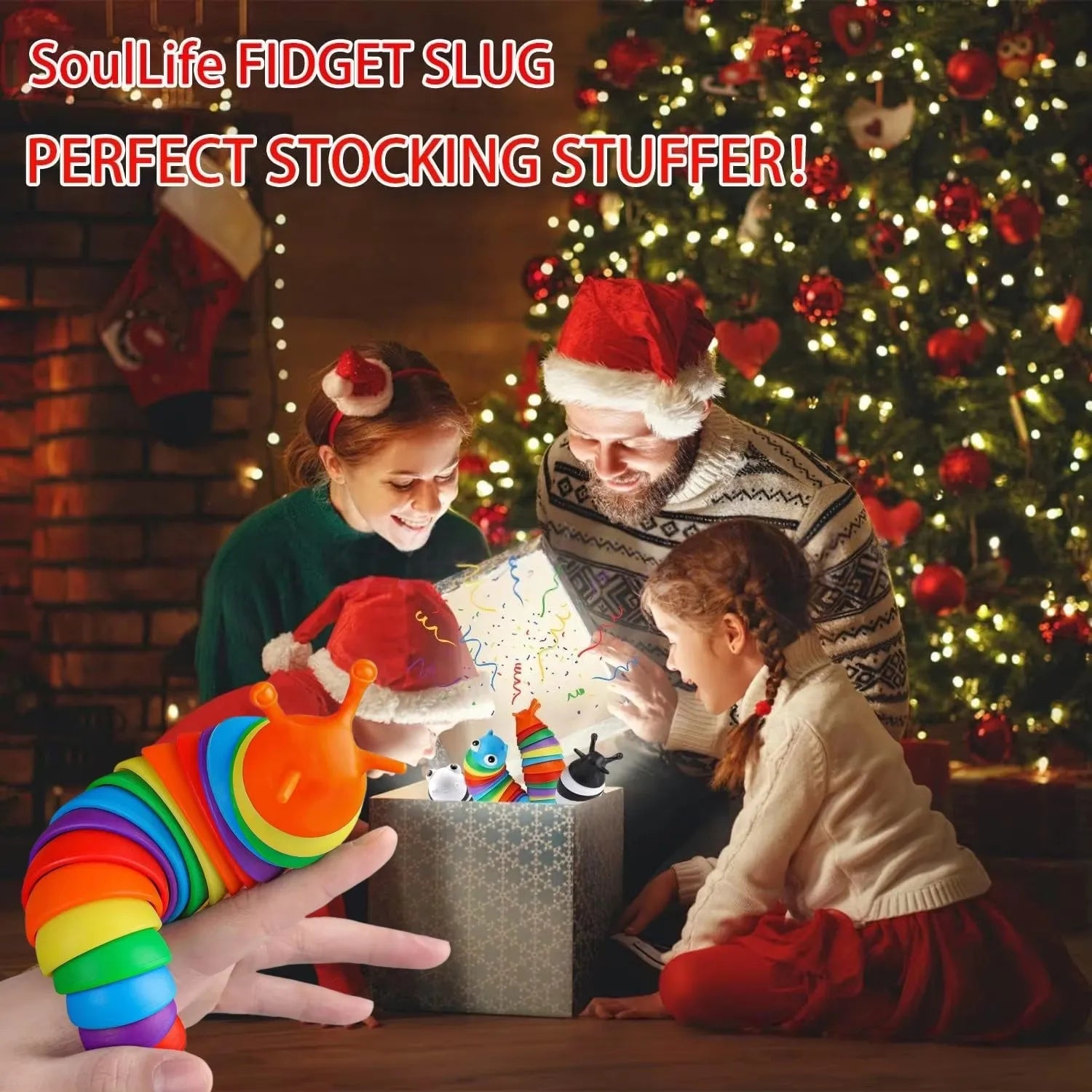 Colorful Slug Stress Relieving Toy | Bizarre Caterpillar Simulation Squeeze Puzzle