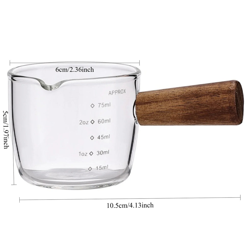 3 Oz Espresso Measuring Cup Shot Glass | Triple Pitcher with Single Spout