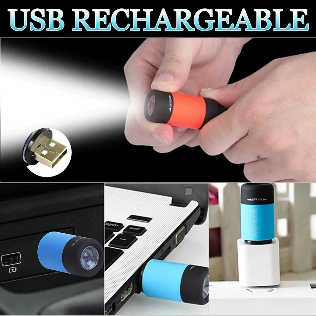 Portable Mini Flashlight Keychain Light | USB Rechargeable LED Keychain Torch