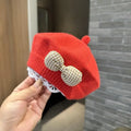 Kids Knitted Beret with Bow | Winter Hat for Baby Girls and Toddlers