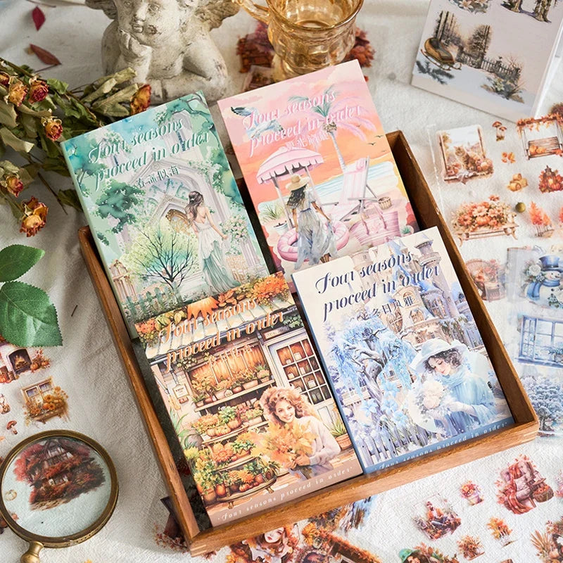Mr Paper 20Pcs/book Teenage Travelling Decorative Sticker Book | Four Seasons DIY Calendar Diary
