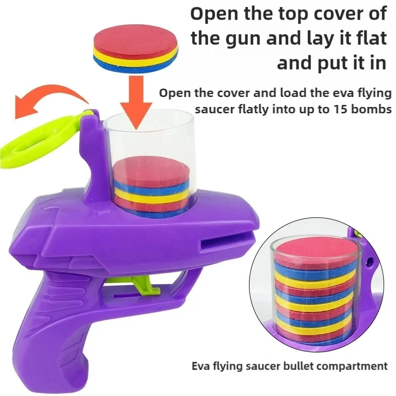 Foam Disc Launcher Set | Flying Disc Hand Shooter for Outdoor Games