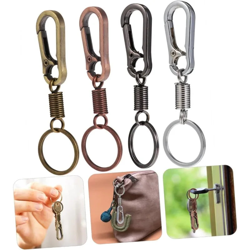 Vintage Brass Keychain Lanyard Snap Hook | Manual Rotate Carabiner Clip