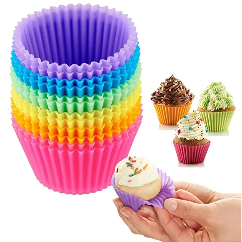 12-Piece Silicone Cupcake Mold Set | Non-Stick Baking Cups for Muffins and Cakes