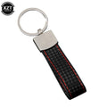 Fashion Black-Red Leather Car Keychain Key Ring | 3-Color Sports Keychain Pendant for Enthusiasts