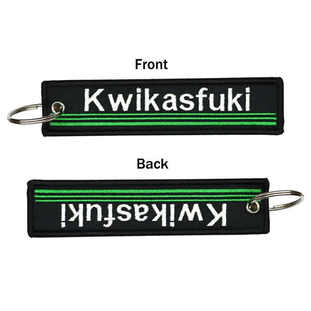 Motorcycle Keychain Double Sided Embroidery | Fashion Key Ring Gift