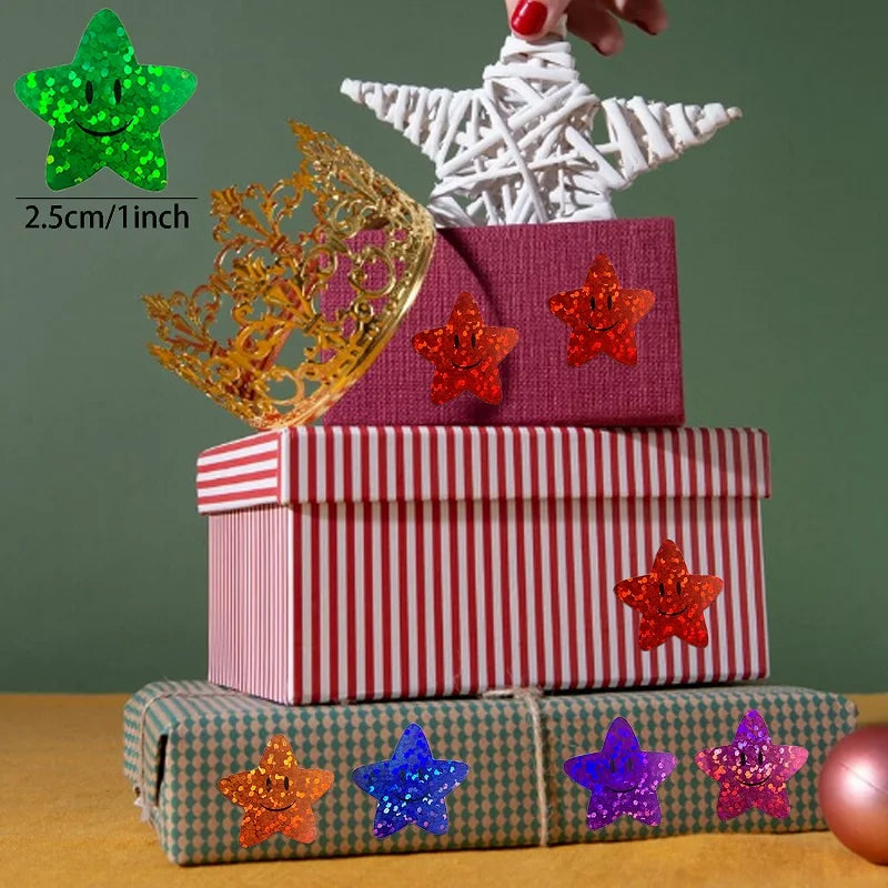 Star Stickers for Thank You Cards and Packaging | Round Labels for Photocard Decor
