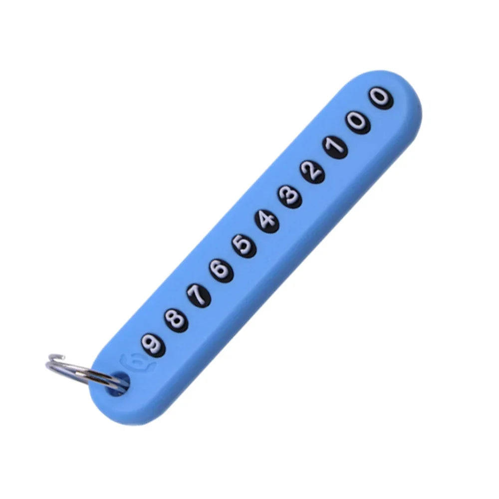 Car Phone Number Keychain | Anti-Lost Key Ring with Number Plate