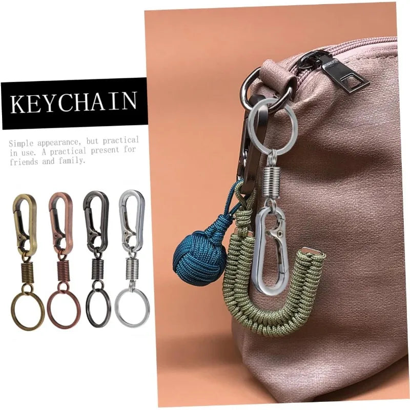 Vintage Brass Keychain Lanyard Snap Hook | Manual Rotate Carabiner Clip