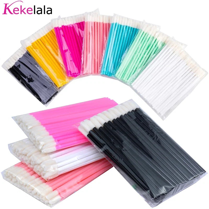 Kekelala 50Pcs Disposable Lip Brushes | Multi-Use Makeup Applicators for Lip Gloss and Eyelash Extensions
