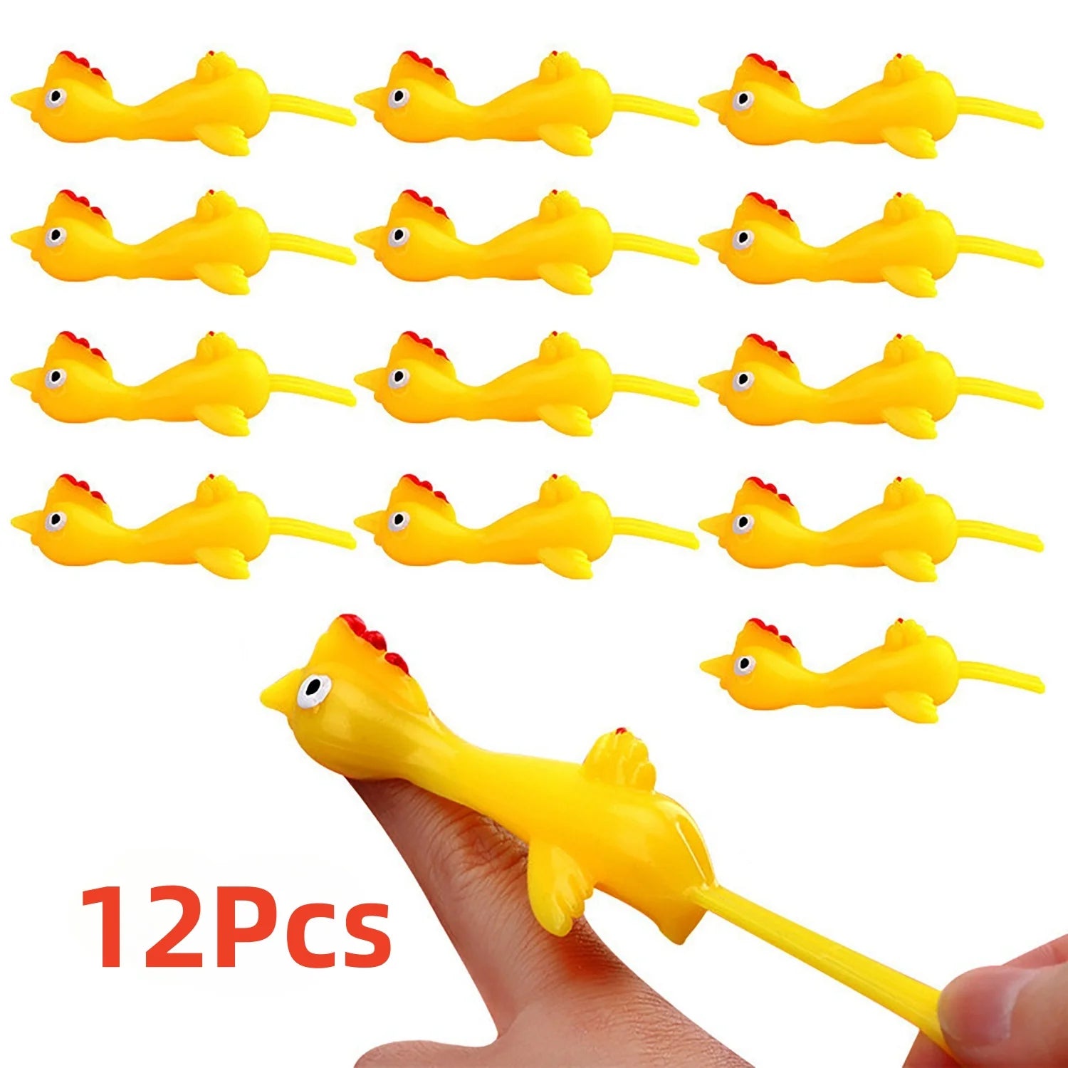 Catapult Chicken Toy | Flying Rubber Finger Prank Gag Gift