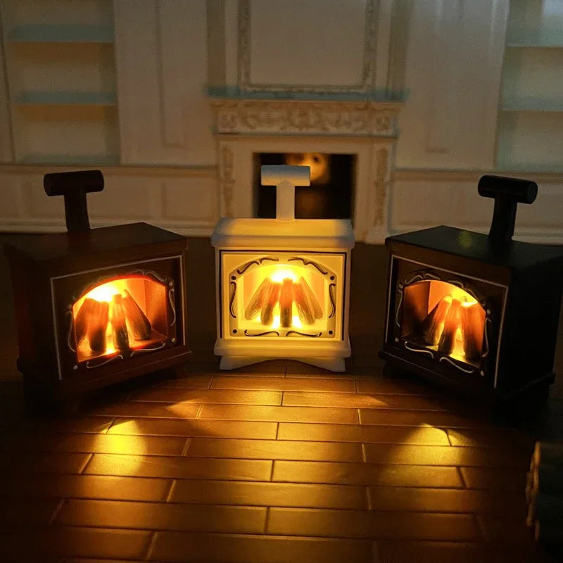 LED Mini Fireplace Night Light | Creative Home Decoration