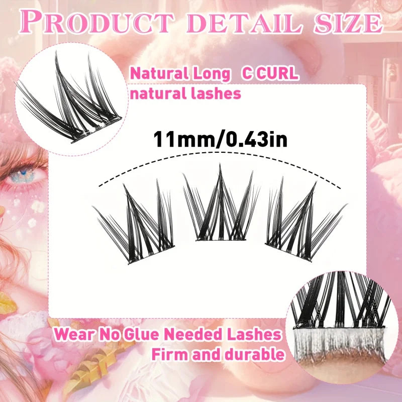 Self-Adhesive Eyelashes | No Glue Needed, C-Curl, Japanese-Korean Beauty Series for Everyday & Special Events