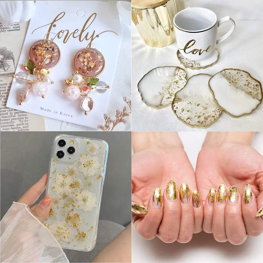 100-Piece Imitation Gold and Silver Foil Sheets for Gilding and Crafting | Metallic Leaf Set