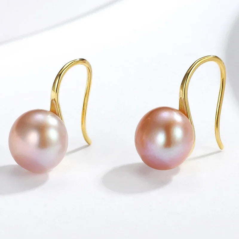 Freshwater Pearl Stud Earrings 8-9mm | AAAA Grade Round Pearl Jewelry for Women