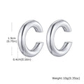Stainless Steel C-Shaped Ear Clip | Punk Fake Piercing Ear Cuff for Women