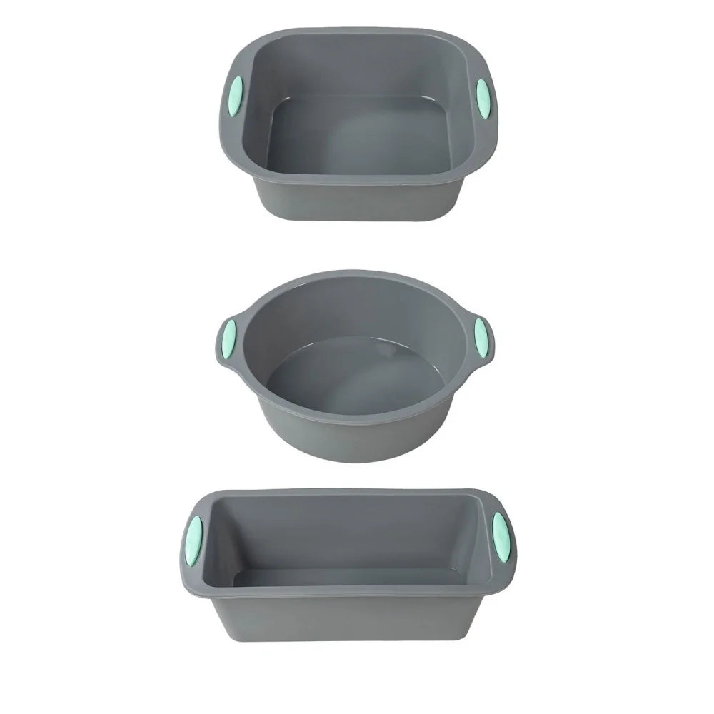 Silicone Round Cake Tray | Non Stick Baking Tray Set with Metal Reinforced Frame
