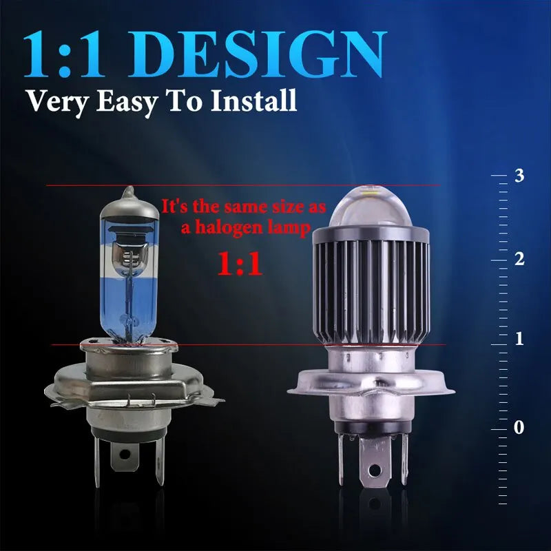 KEVANLY H4 LED Motorcycle Headlight | 10000LM Hi Lo Beam with White Yellow Modes