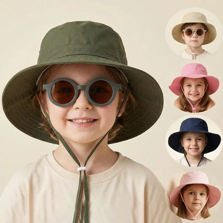 Solid Color Kids Fisherman Hat | Unisex Summer Sun Protection Hat