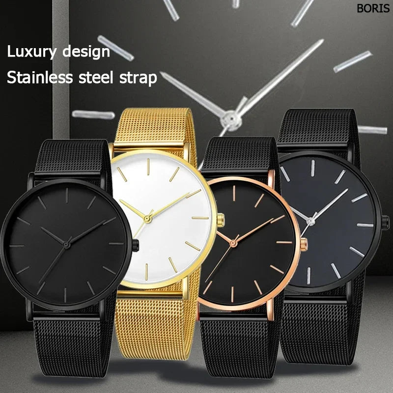 RUNERR Ultra Thin Quartz Watch | Minimalist Business Casual Mesh Strap