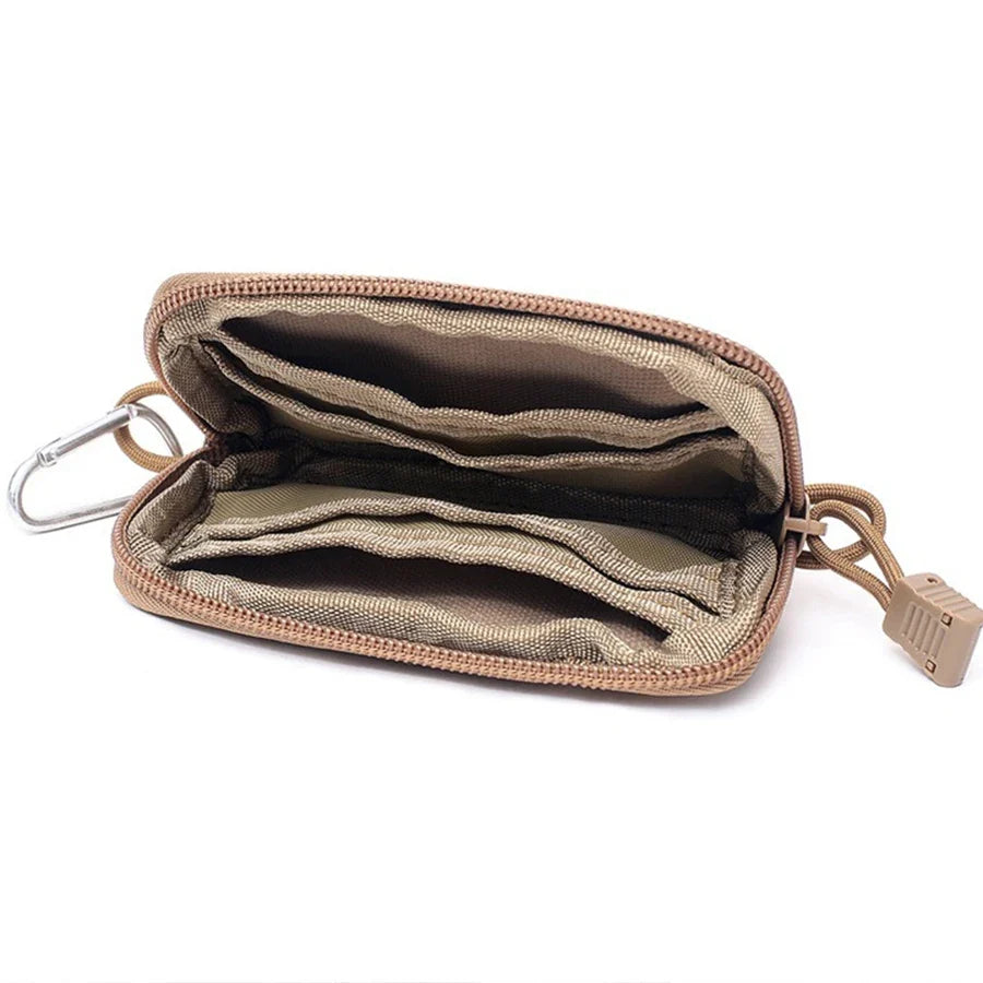 Waterproof Camping EDC Pouch | Tactical Key Purse Wallet with Card Slots and Zippers