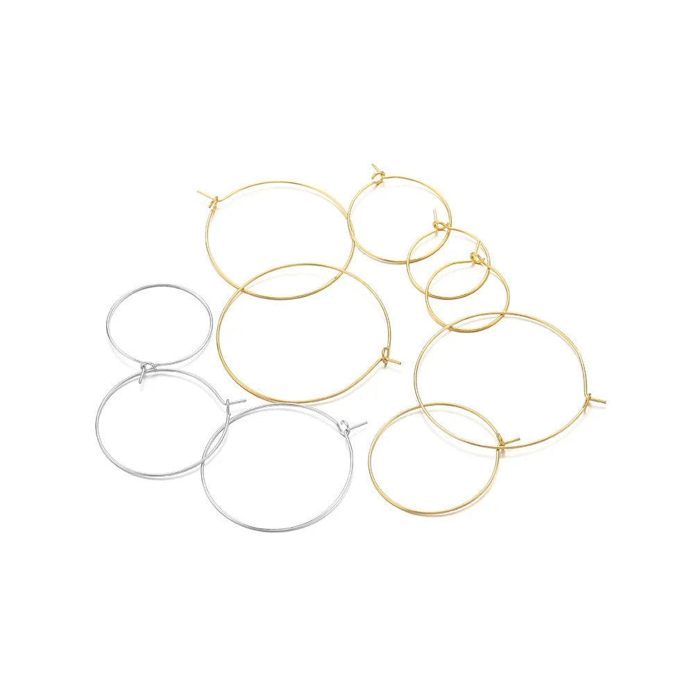20-Piece Gold Stainless Steel Hoop Earring Wires | Bulk Jewelry Making Supplies