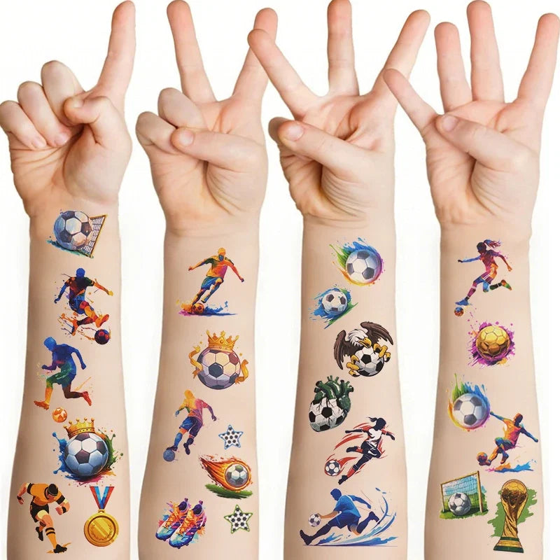 10pcs Soccer Temporary Tattoo Stickers | Kids Birthday Party Favors