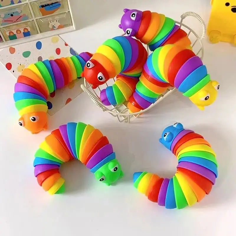 Colorful 3D Slug Fidget Toy | Articulated Sensory Stress Relief for All Ages