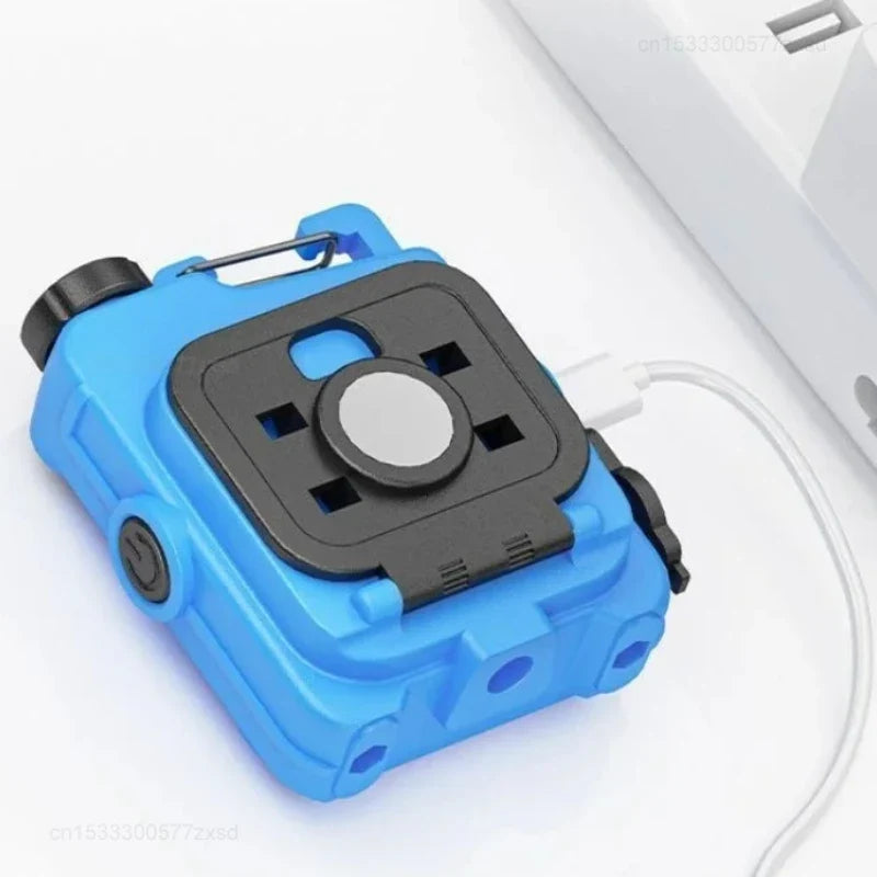 SMILING SHARK Flashlight Magnetic Clothe Clip Running Light | Outdoor Strong LED Camping Lantern with Power Indicator