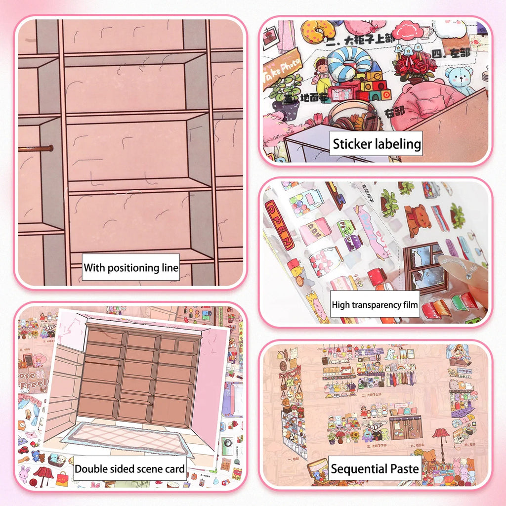 Vintage Grocery Store Stickers | 3D Miniature Collage Decals for DIY Crafts