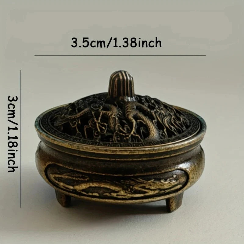 Mini Alloy Antique Three-legged Aromatherapy Stove | DIY Incense Burner for Tea Ceremony Decor