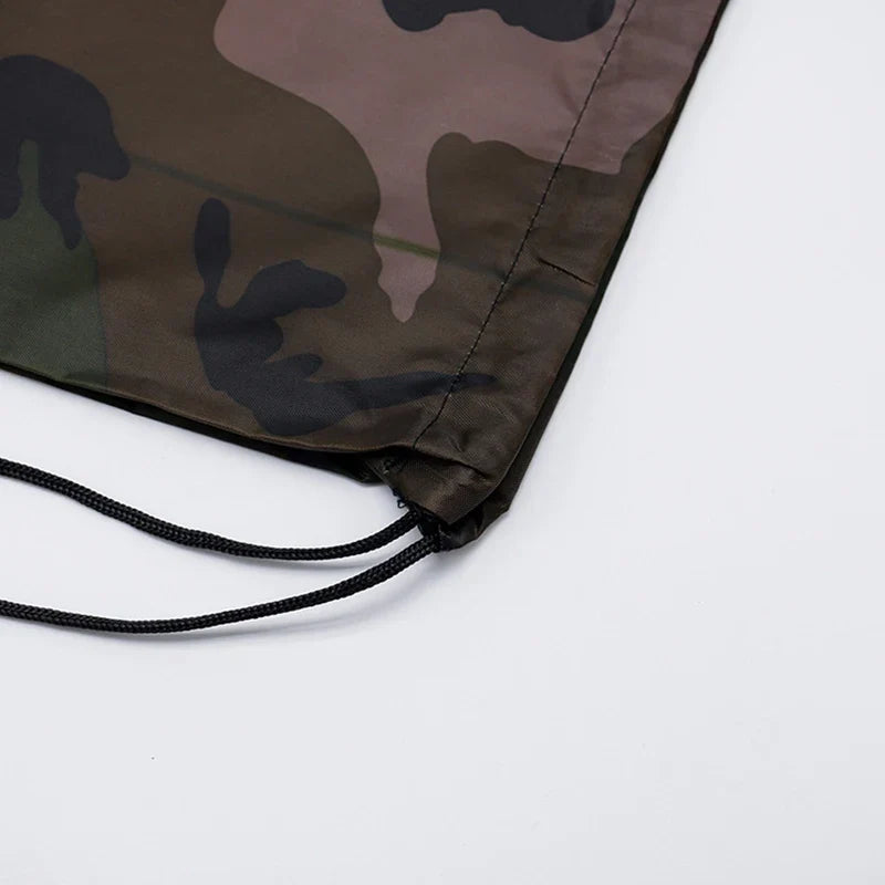Outdoor Sport Camouflage Backpack | Waterproof Drawstring Bag for Gym, Travel, Camping, Hiking, Marathon, Football, Basketball