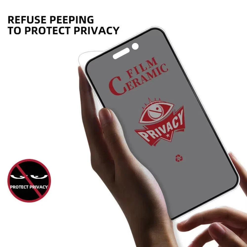 2PCS Privacy Ceramic Film For iPhone 18 17 16 15 14 11 13 12 Pro Max Air 16e 15 16 Plus XS Max XR X 7 8 SE 2020 Screen Protector