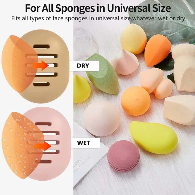 Eco-Friendly Silicone Makeup Sponge Holder | Portable Multi-Hole Storage Case