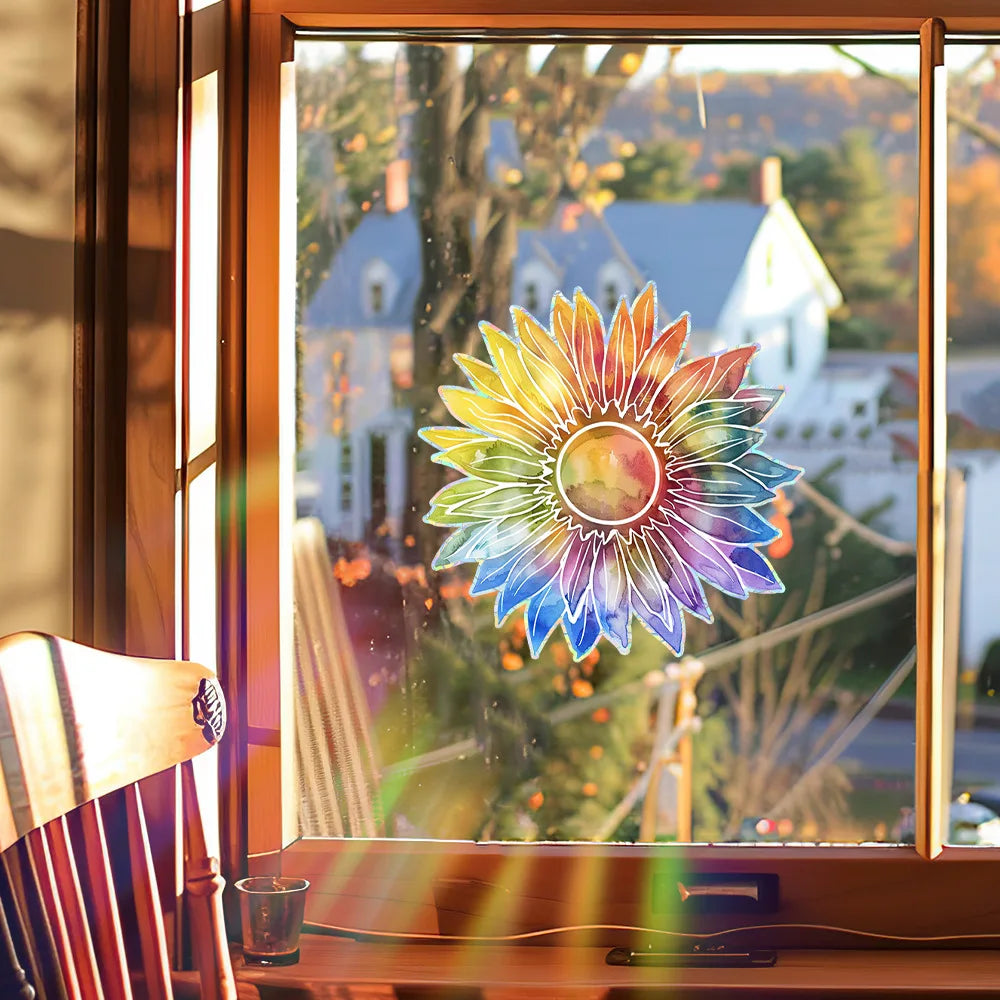 Sunflower Window Decals | Rainbow Maker Self-Adhesive Wall Stickers