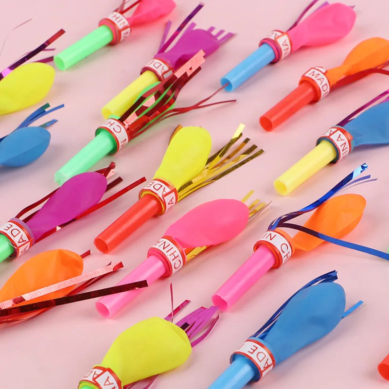 Mini Blow Out Whistles with Balloons | 30/100 Pcs Party Favors