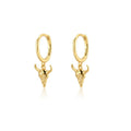 CIAXY Retro Cow Head Earrings for Women Men | 14K Gold Plated Animal Drop Earrings