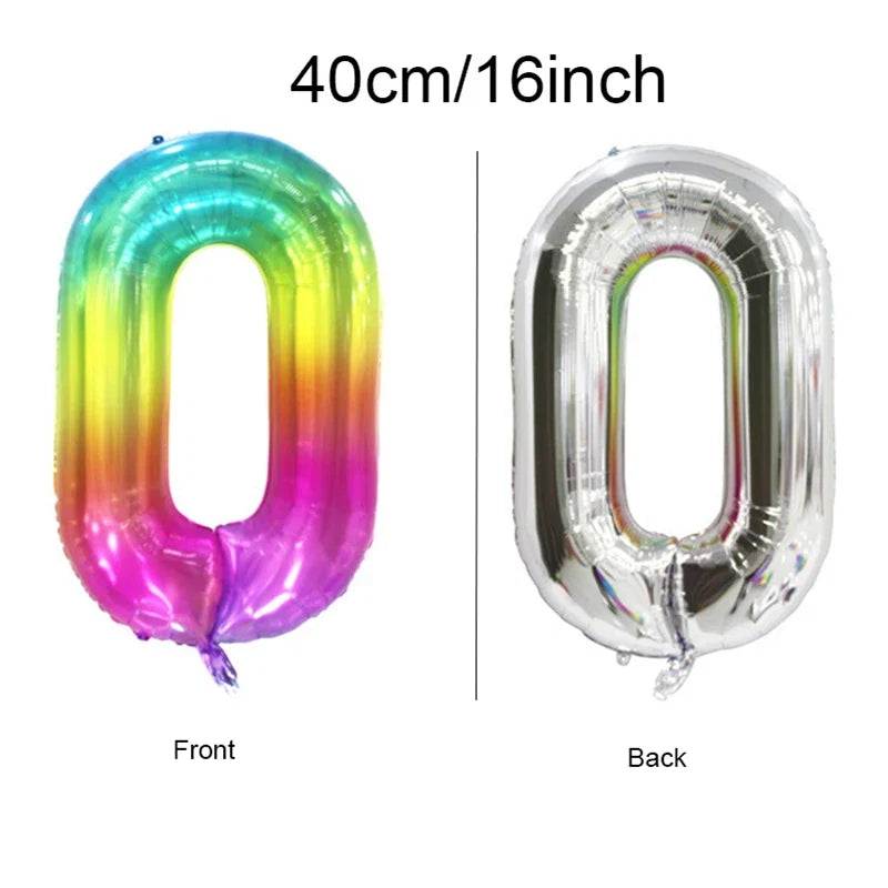 Rainbow Jelly Number Balloon 16 Inch | Birthday Party Decoration