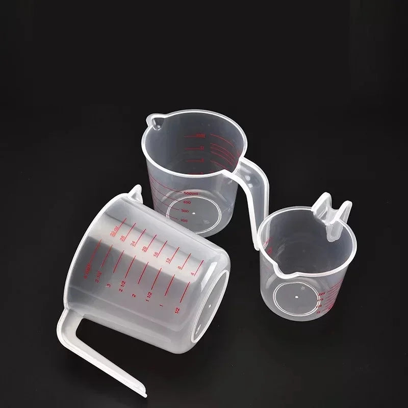 3pcs Plastic Liquid Measuring Cups Set | Baking Kitchen Tools with PVC Scale 250/500/1000ml